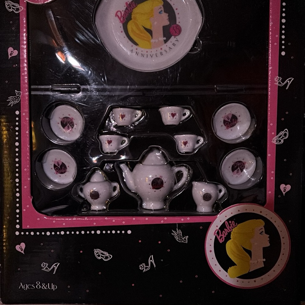 Barbie Pink and Black Tea Set